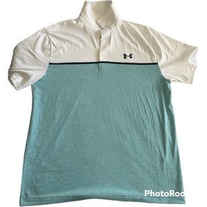 Under Armour Mens large white/light green playoff polo